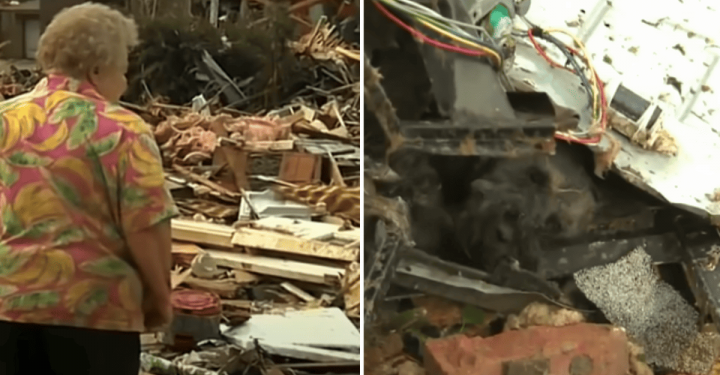 Woman Searches for Her Dogs in Her Tornado-Destroyed Home.