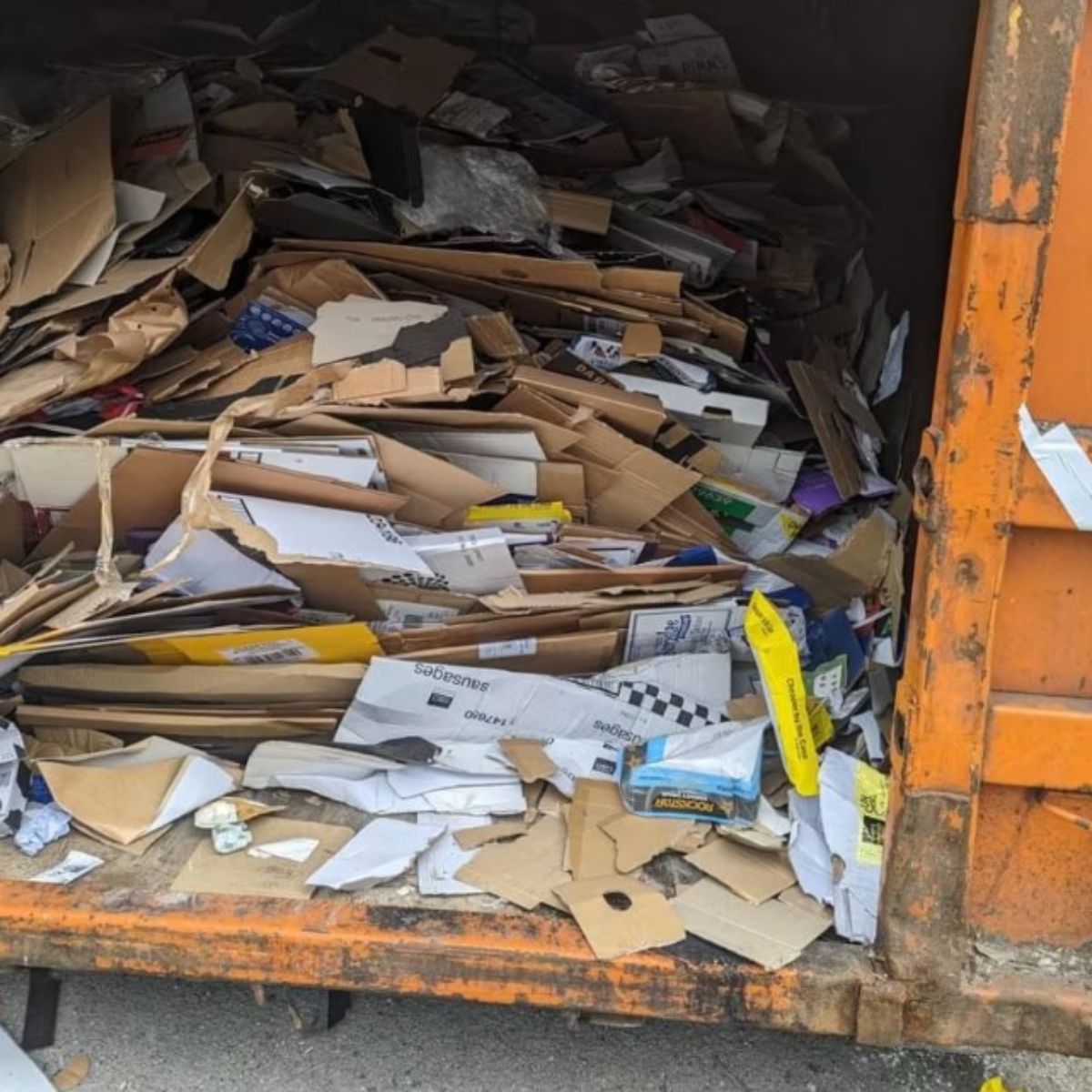 cardboards in a truck