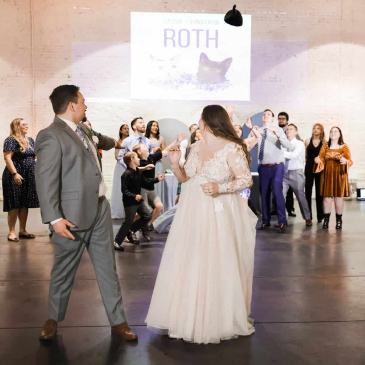 cat toss on wedding