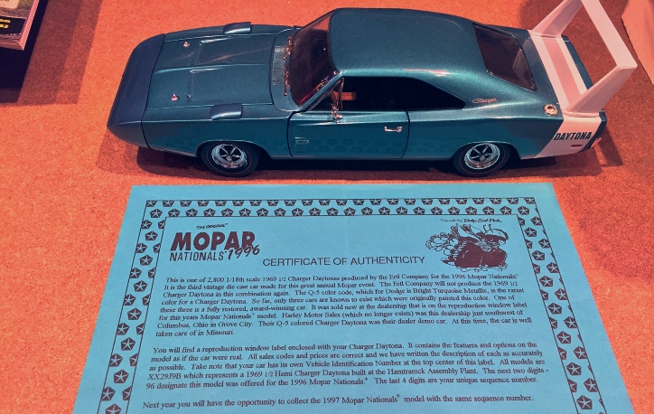 ERTL mopar nationals 69 charger daytona die cast