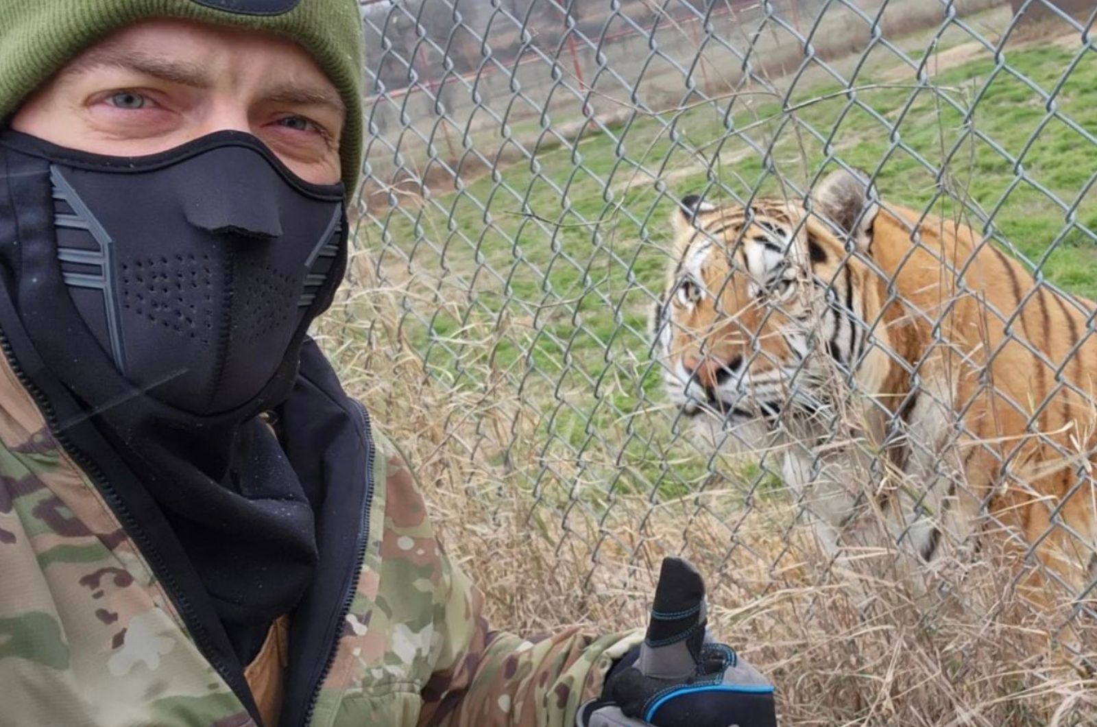 man and tiger