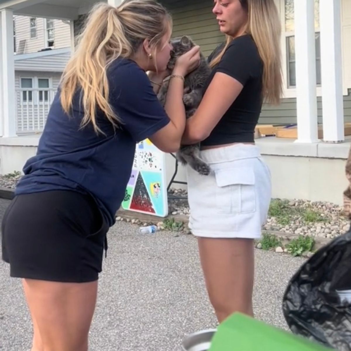 woman kissing a cat