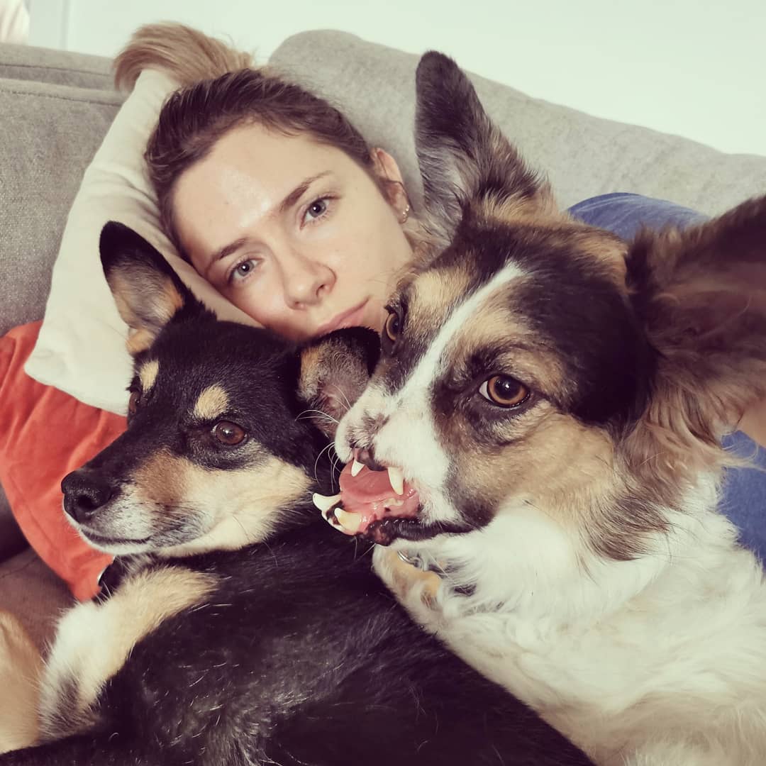 Kate and her two dogs